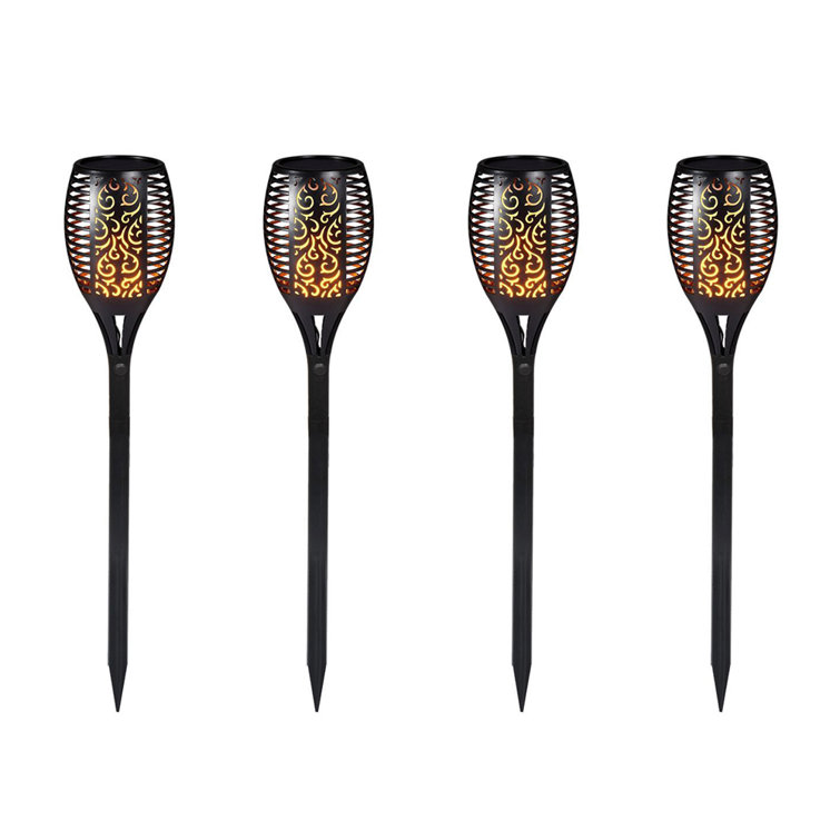 BIGTREE 4pk Outdoor Tiki Torch Led Flickering Flame Solar Light Wayfair